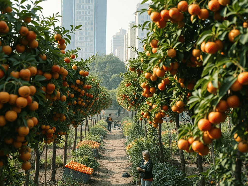 Árvore frutífera em rua arborizada — árvores frutíferas na arborização urbana