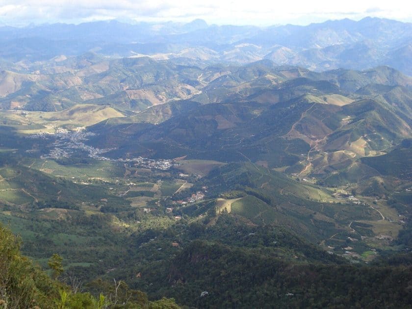 Plantação de café em área montanhosa no Caparaó Mineiro