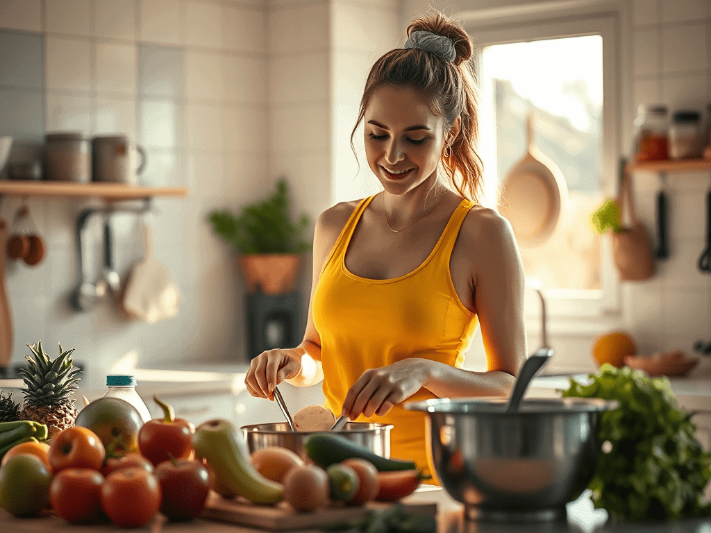 Alimentos saudáveis com atividade física