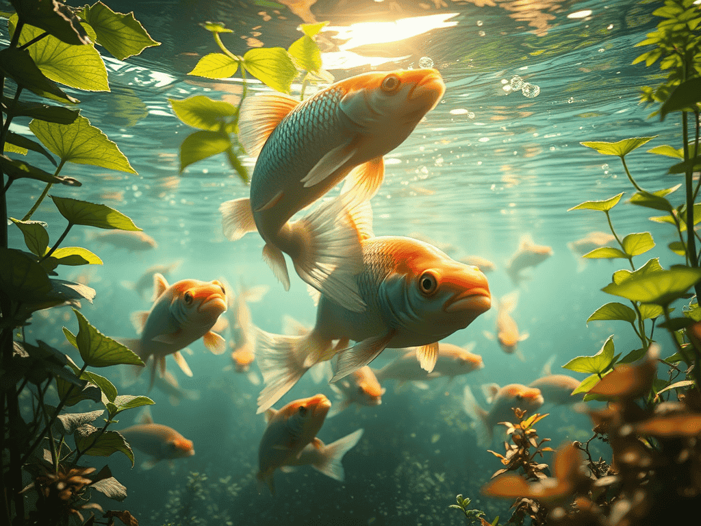 Peixes em águas límpidas