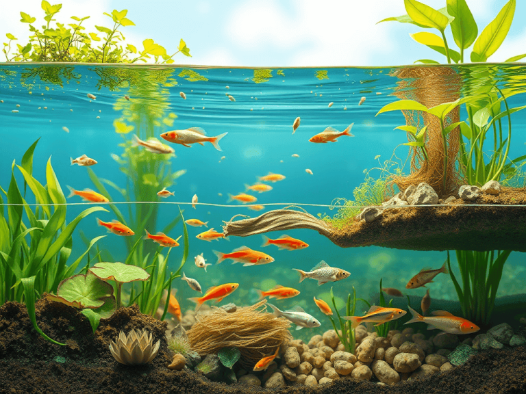 Animais e vegetais aquáticos.