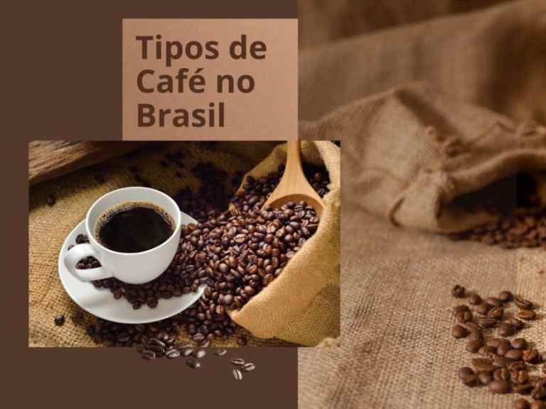 Xícara de café preto com grãos torrados representando os tipos de café no Brasil