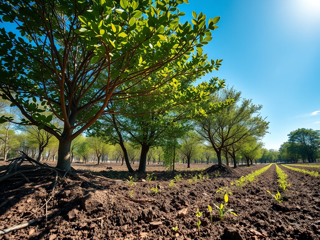 Guia de Reflorestamento 2026 com ilustração de recuperação de áreas